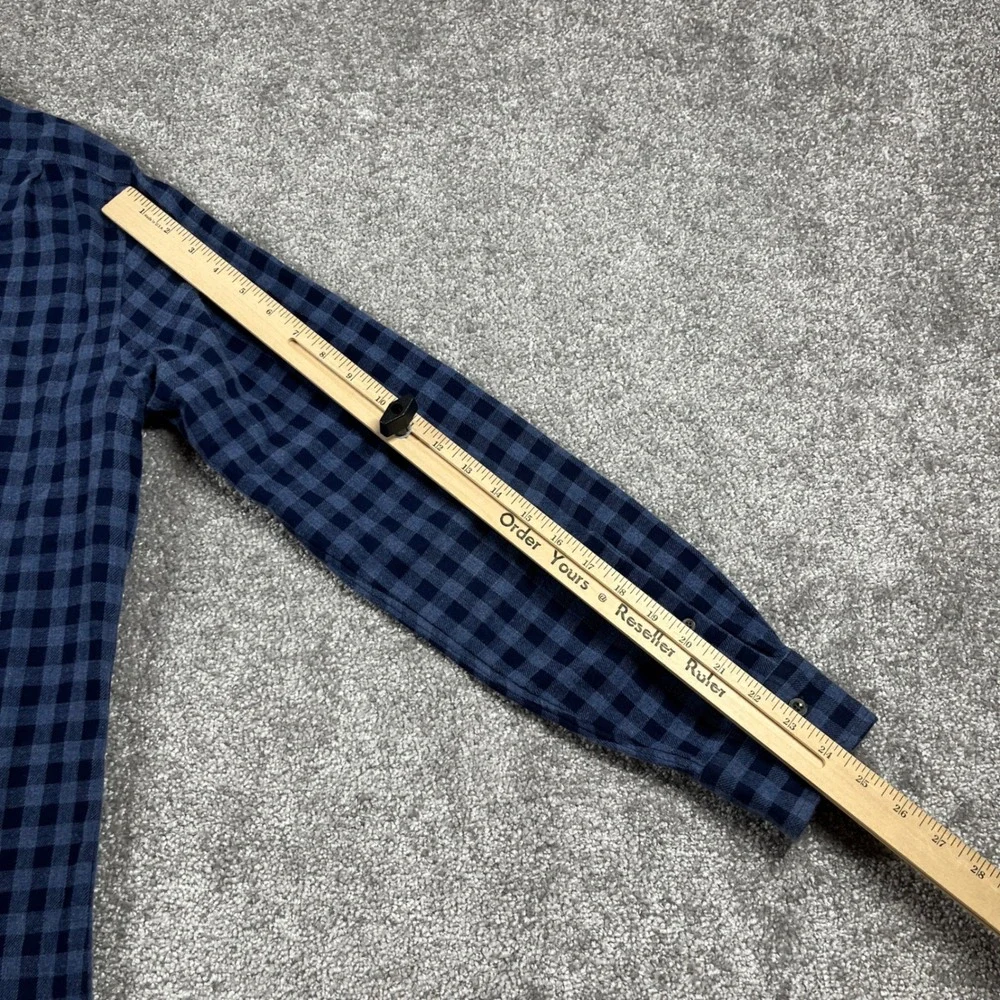 Polo Ralph Lauren Flannel‎ Shirt Mens Medium Buffalo Plaid Lightweight Blue